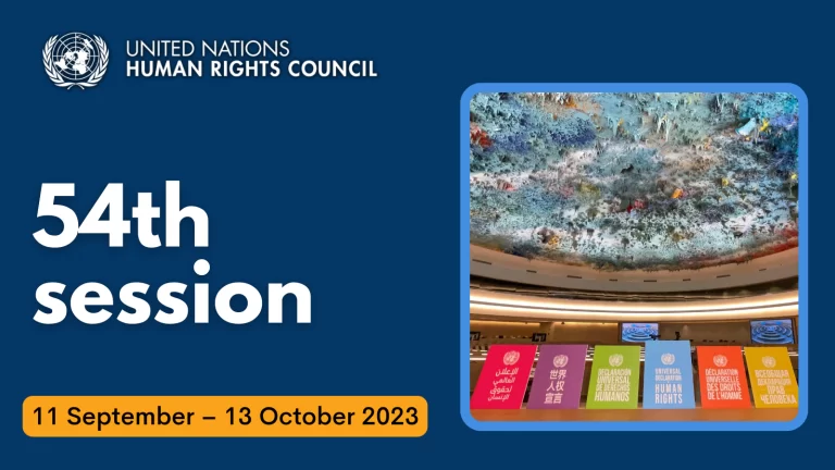 54th session of the Human Rights Council (11 September to 13 October 2023)